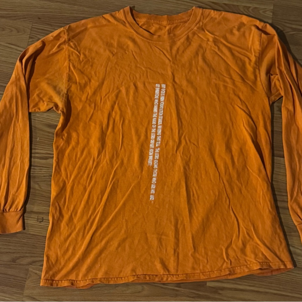 Y2k Marked Ones Orange Long Sleeve T- Shirt Graphic Streetwear S/L‎ Hipster